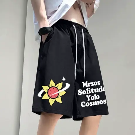 运动短裤男夏季2025新款美式休闲裤大码薄款宽松五分裤潮牌大裤衩商品大图