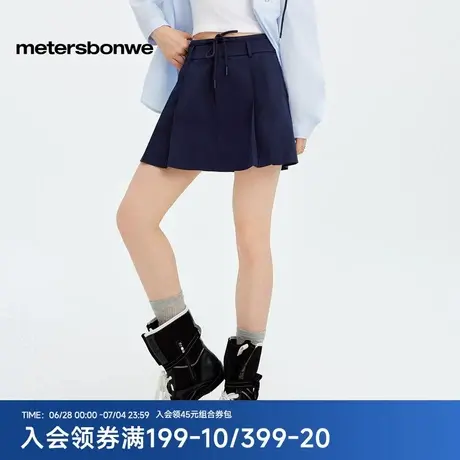 美特斯邦威百褶裙女2025秋季新款宽松百搭显瘦潮流学院短款裙子商品大图