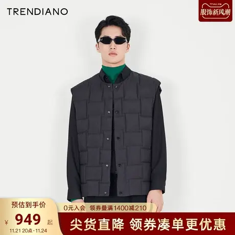 TRENDIANO官方男装2023春季新款无袖羽绒服马甲外套图片