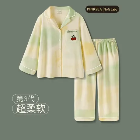 Pinksea睡衣女春秋款纯棉长袖套装秋冬新款大码女款冬季家居服商品大图