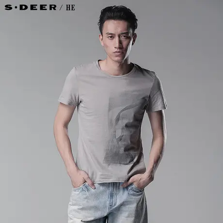 sdeerhe圣迪奥 🛶男装 🛷专柜正品 🛸夏装清爽现代感男士短袖T恤3270181商品大图