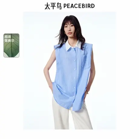 【商场同款】太平鸟女装2025年夏季新款定制绣花衬衫A1CAF2505商品大图