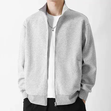 NN真维斯休闲外套男士春秋款潮流高级灰色拉链夹克青少年立领卫衣商品大图