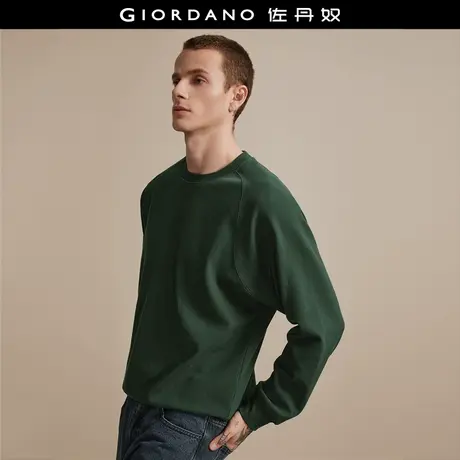 设计师款佐丹奴卫衣男新款肌理感套头衫圆领插肩长袖上衣18025805图片