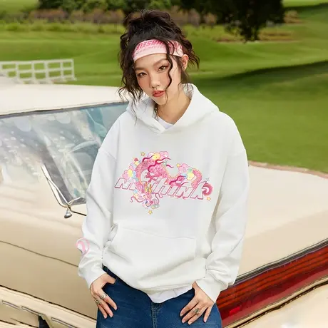 Nuthink国潮龙年本命年重磅420g连帽卫衣潮牌男宽松大码情侣外套商品大图