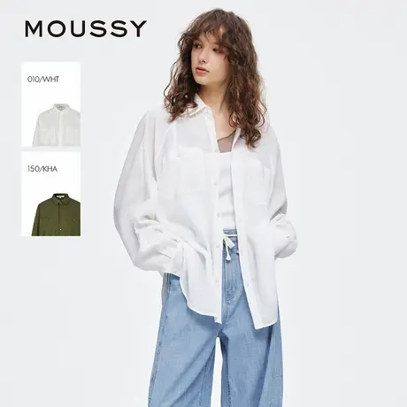 MOUSSY 2025夏季新品休闲慵懒风简约薄款长袖衬衫女028ISZ30-1041图片