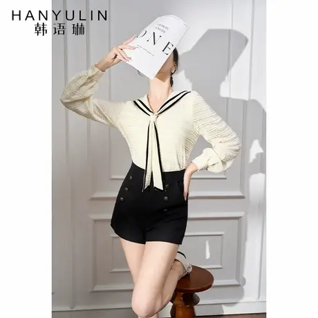 法式长袖衬衫女高级感轻奢减龄洋气2025新款女夏季设计感小众上衣商品大图