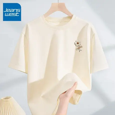 KV真维斯圆领短袖T恤女2025新款 夏季透气纯棉宽松显瘦小个子上衣图片