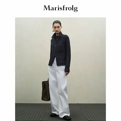 Marisfrolg玛丝菲尔2025秋季新款经典百搭纯白香蕉裤子商品大图