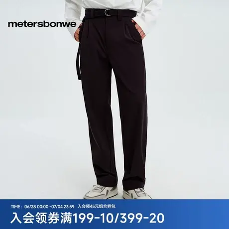 美特斯邦威直筒裤男2025秋季新款舒适百搭城市通勤简约登山布长裤图片