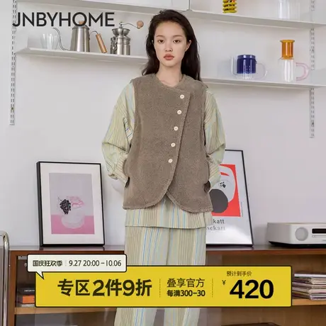 【两面穿背心】JNBYHOME江南布衣秋冬仿羊羔绒保暖内搭马甲可外穿图片