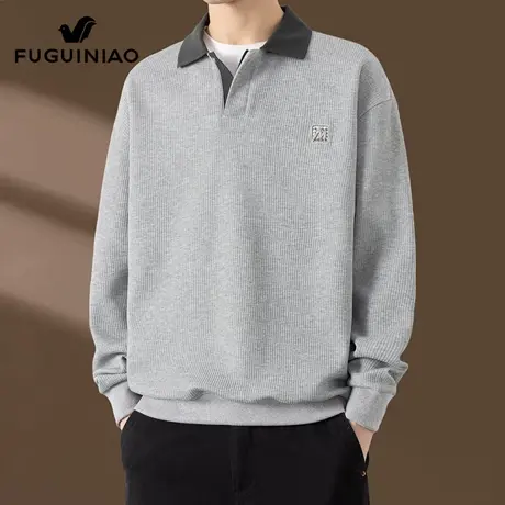 富贵鸟翻领卫衣男士t恤秋季2025年新款宽松运动上衣休闲Polo衫男图片
