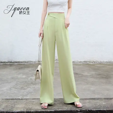 垂感高腰阔腿裤女夏季新款韩版宽松显瘦坠感休闲直筒拖地长裤子商品大图