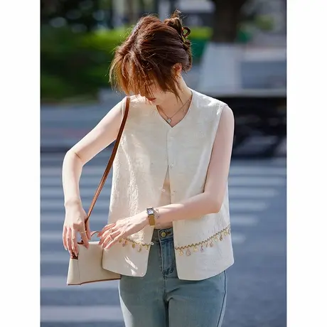 时尚气质设计感夏季马甲女士2025年夏日新品简约淑女款上衣商品大图