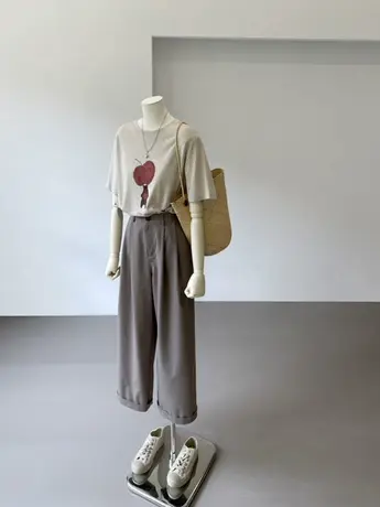 2024夏季新款韩版宽松短袖T恤女圆领卡通雪花棉凉感百搭洋气上衣商品大图