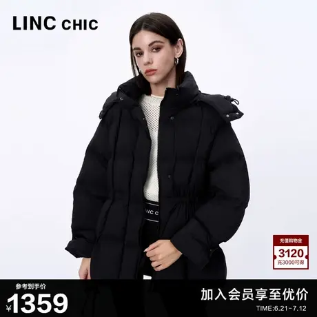 【明星同款】LINC金羽杰羽绒服女冬季2024新款芭蕾短款羽绒服2164商品大图