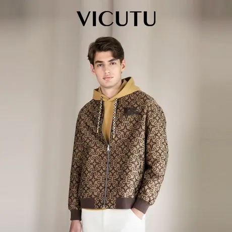VICUTU威可多男士夹克休闲百搭时尚外套舒暖立领上衣秋冬商场同款图片