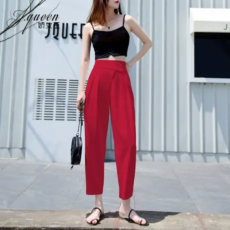 九分裤夏季薄款女气质宽松显瘦烟管裤休闲垂感高腰小脚萝卜裤子潮商品大图