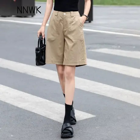 清仓天丝休闲短裤女2025新款夏季薄款五分裤女显瘦a字阔腿中裤5分商品大图