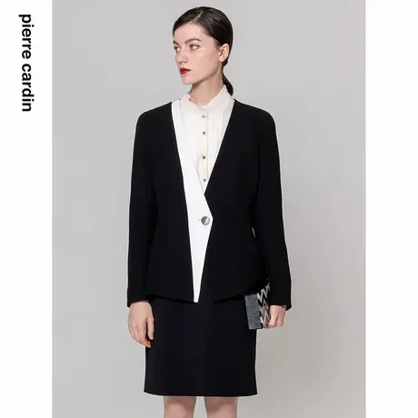 【皮尔卡丹女装】秋季新款简约时尚不规则拼接西服【官方正品】商品大图