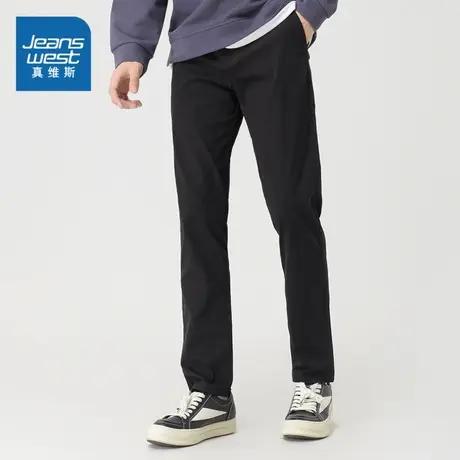 LT真维斯男装春季 男士直筒型时尚裤修身通勤休闲设计感长裤男款商品大图