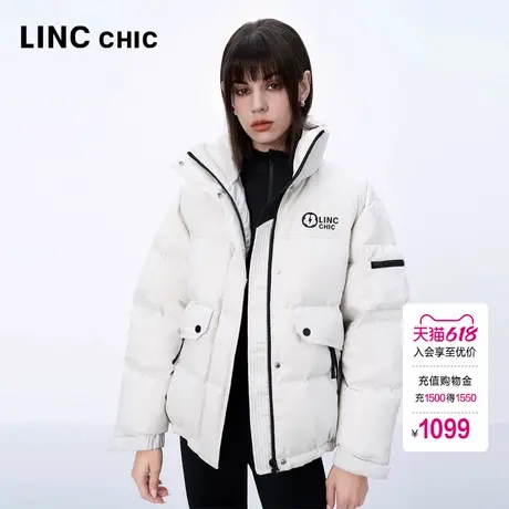 LINC金羽杰女士羽绒服冬季2024新款造型感短款面包羽绒服女1123Y商品大图