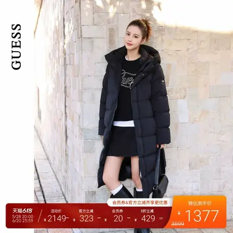 GUESS女士时尚百搭立领长款连帽羽绒服-W4PL4HW55R0商品大图