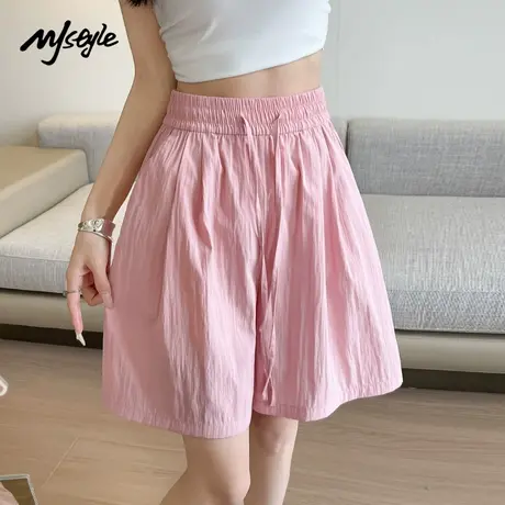 MJ STYLE短裤女阔腿裤夏薄款高腰显瘦休闲山本短裤慵懒风纯色百搭商品大图