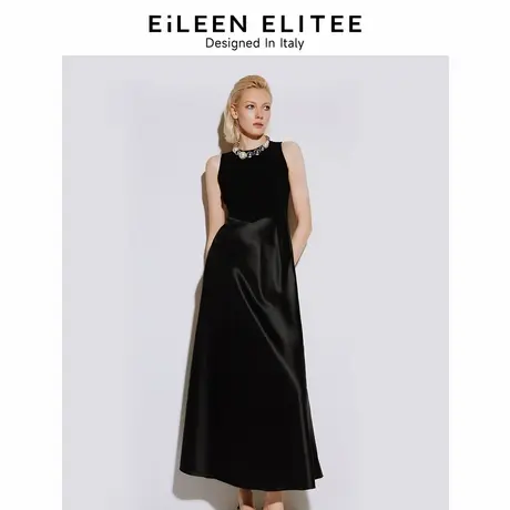 【意大利设计】朗姿气质无袖针织连衣裙夏季长款裙子女2024年新款商品大图