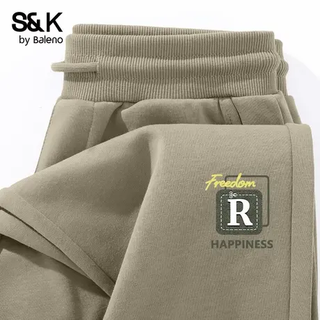 班尼路S&K美式大地色裤子男秋季重磅束脚休闲裤松紧腰男士运动裤商品大图