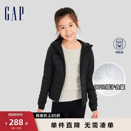 Gap女童冬季轻薄连帽保暖外套时髦洋气儿童装潮流羽绒服810803图片