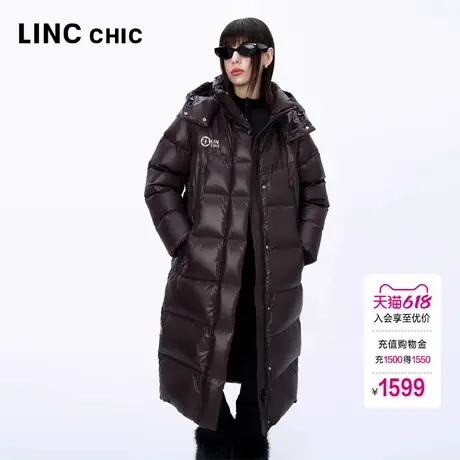 【明星同款】LINC金羽杰羽绒服女2024新款加厚长款羽绒服8345商品大图