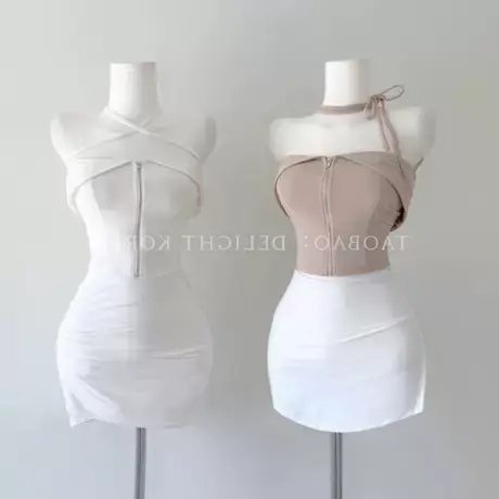 现货 东大门系带缠绕性感背心上衣图片