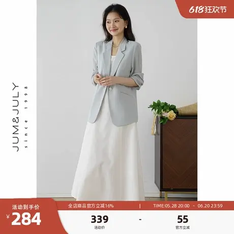 嘉茱莉夏季薄款七分袖西装外套女2025新款通勤休闲防晒西服上衣图片