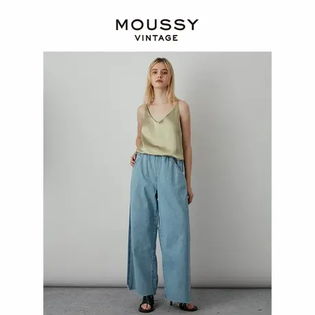 MOUSSY VINTAGE 春季拼接设计宽松高腰阔腿牛仔裤女540FSN11-1000商品大图