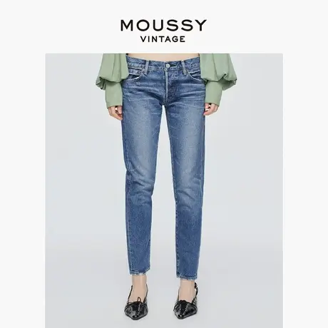 MOUSSY VINTAGE 2025夏季新品低腰修身磨白牛仔裤女540GSC11-1060商品大图