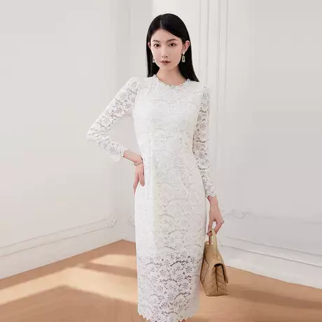 希区瑞普高端优雅气质蕾丝包臀裙连衣裙镶钻春新品F1785商品大图