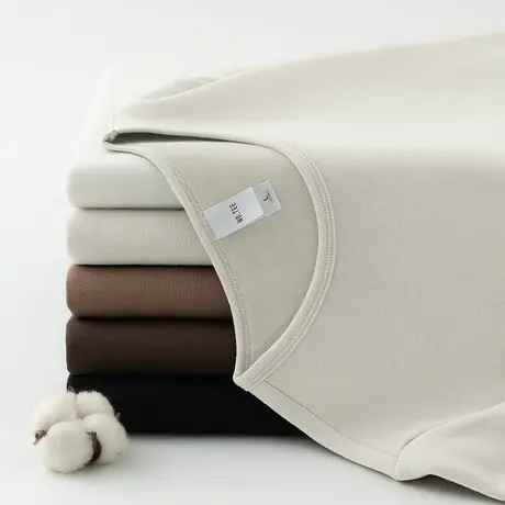 长袖t恤男装秋冬季加绒加厚保暖内搭打底衫潮流圆领秋衣纯色小衫商品大图