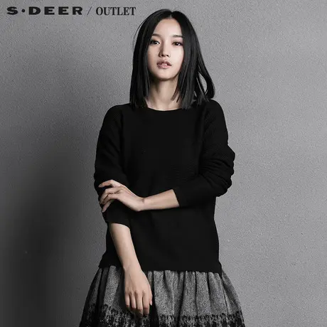 s.deer【独家】圣迪奥女装不规则设计摆针织衫S15363551图片