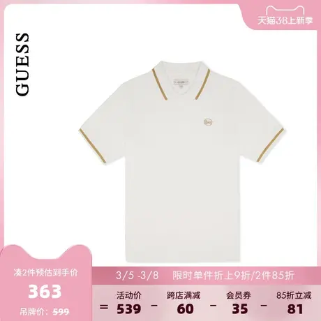 GUESS男士美式撞色款POLO领短袖T恤衫-M4PP43K2Q40商品大图