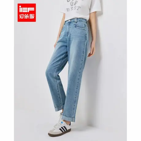 IEF/爱依服裤子2025夏季新款韩版时尚通勤气质百搭显瘦牛仔哈伦裤商品大图