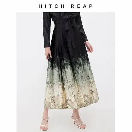 希区瑞普新中式国风印花渐变感围合马面裙系带半身裙D0158商品大图