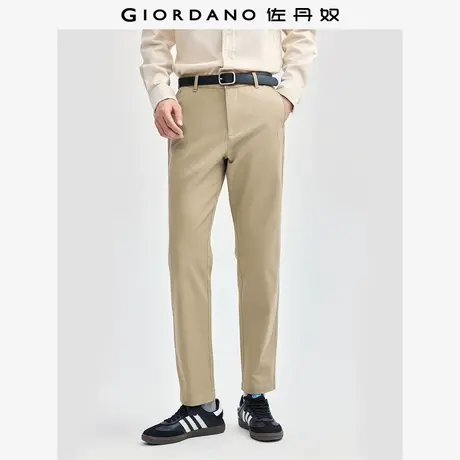 佐丹奴裤子男弹力棉梭织窄脚卡其裤撞色绣线中腰休闲裤男01114737商品大图