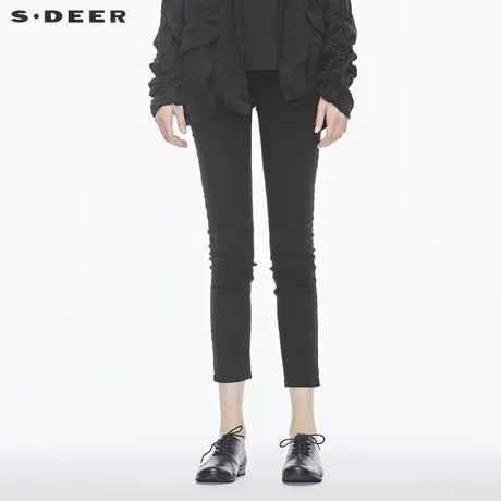 sdeer圣迪奥修身小脚裤磨白水洗牛仔裤休闲裤S16480898图片