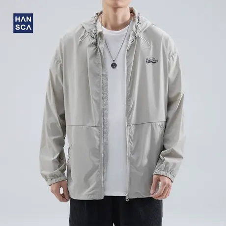 hansca防晒服男款夏季薄款户外钓鱼防紫外线透气运动连帽休闲外套图片