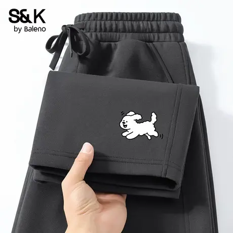 班尼路S&K直筒卫裤男2025秋季新款重磅男生裤子松紧腰运动裤男裤商品大图