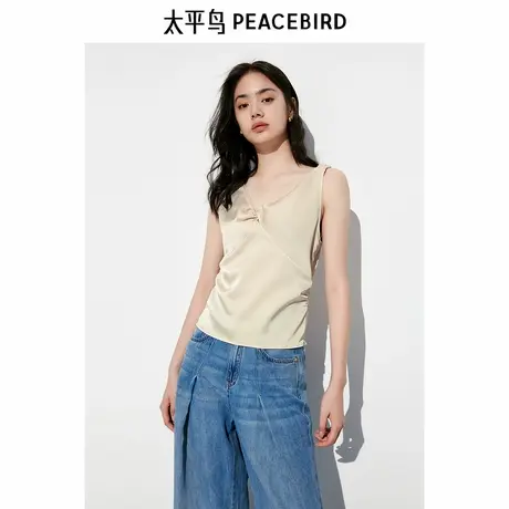 【来了就好】太平鸟扭结背心上衣图片