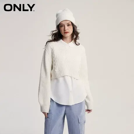 ONLY奥莱夏季休闲百搭设计感polo领套装衬衫女商品大图