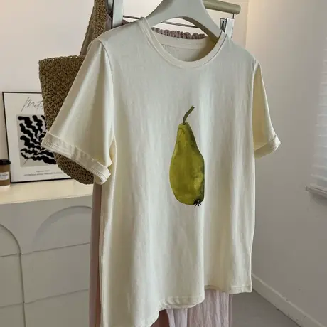 夏季2025新款短袖T恤女宽松韩版内搭外穿打底衫纯棉半袖上衣ins潮商品大图