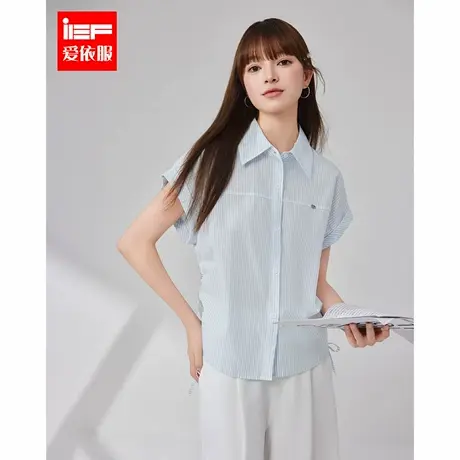 IEF/爱依服上衣2025夏季新款韩版时尚休闲通勤气质条纹显瘦衬衫商品大图